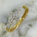 Anillo Cruz Brillante Abierta