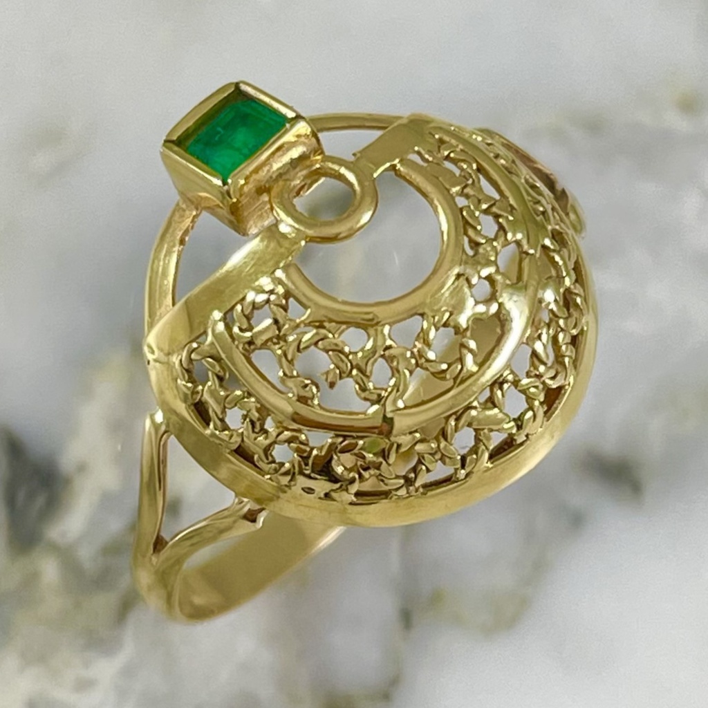 Anillo Filigrana Esmeralda