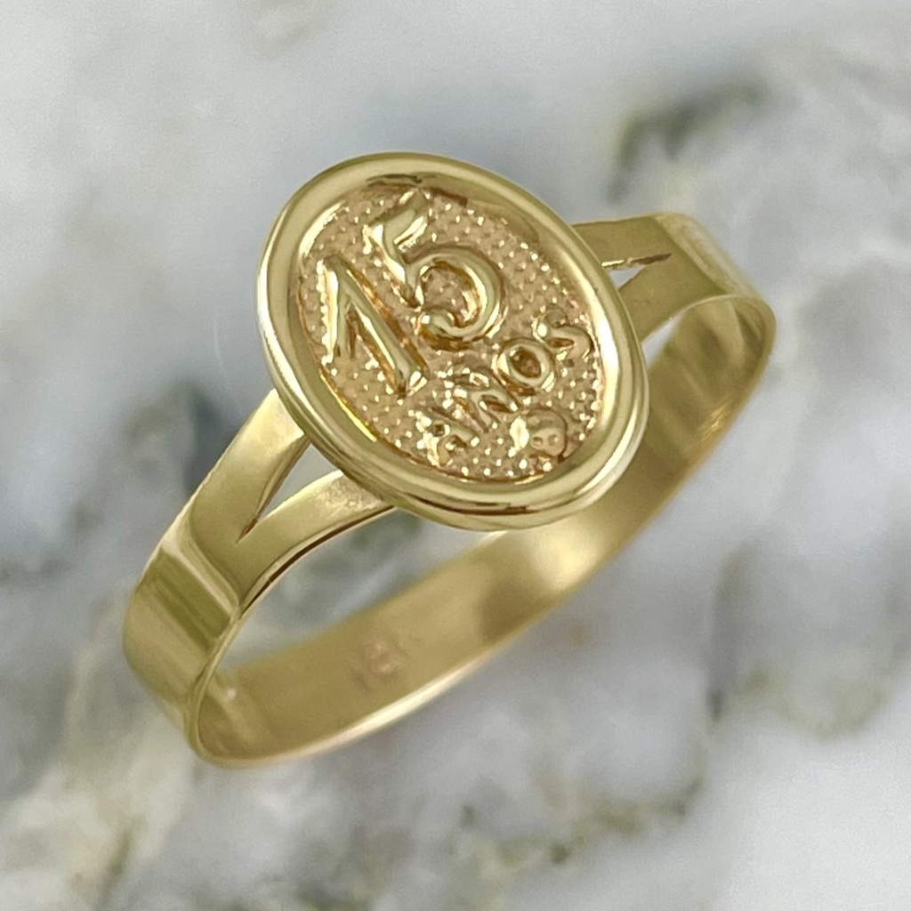 Anillo Medalla Tallada Quince Años