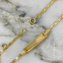 Pulsera Bebe Plana Placa Entorchada 2MM