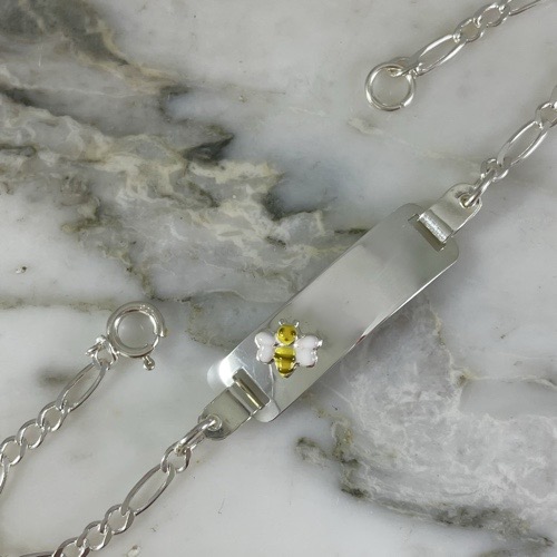 Pulsera Placa Bebe Abeja 3x1