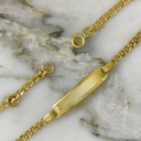 Pulsera Placa Bebe Cubana Plana 2MM